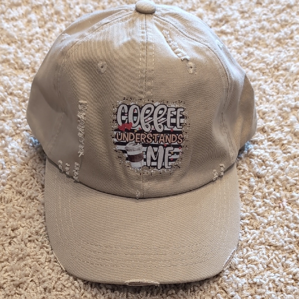 Beige 'Coffee Understands Me' Cap
